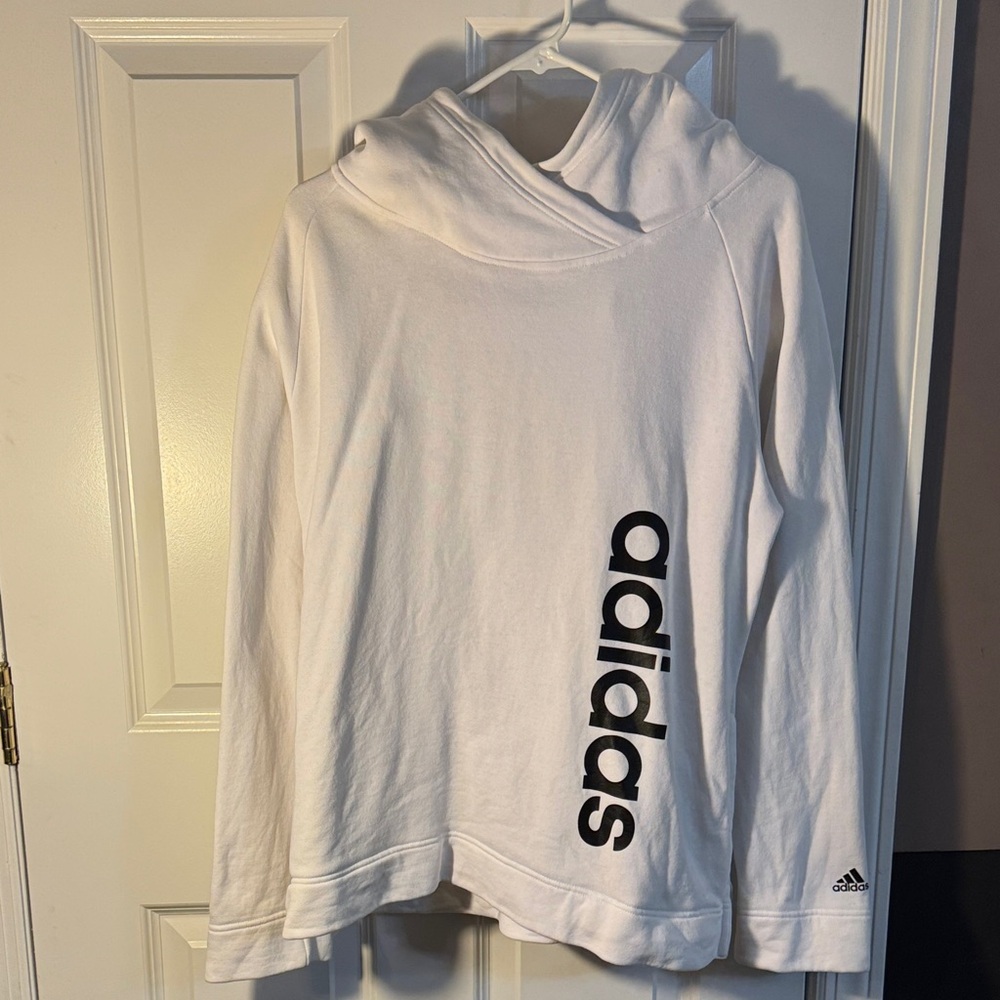 Adidas White Pullover with Black Lettering